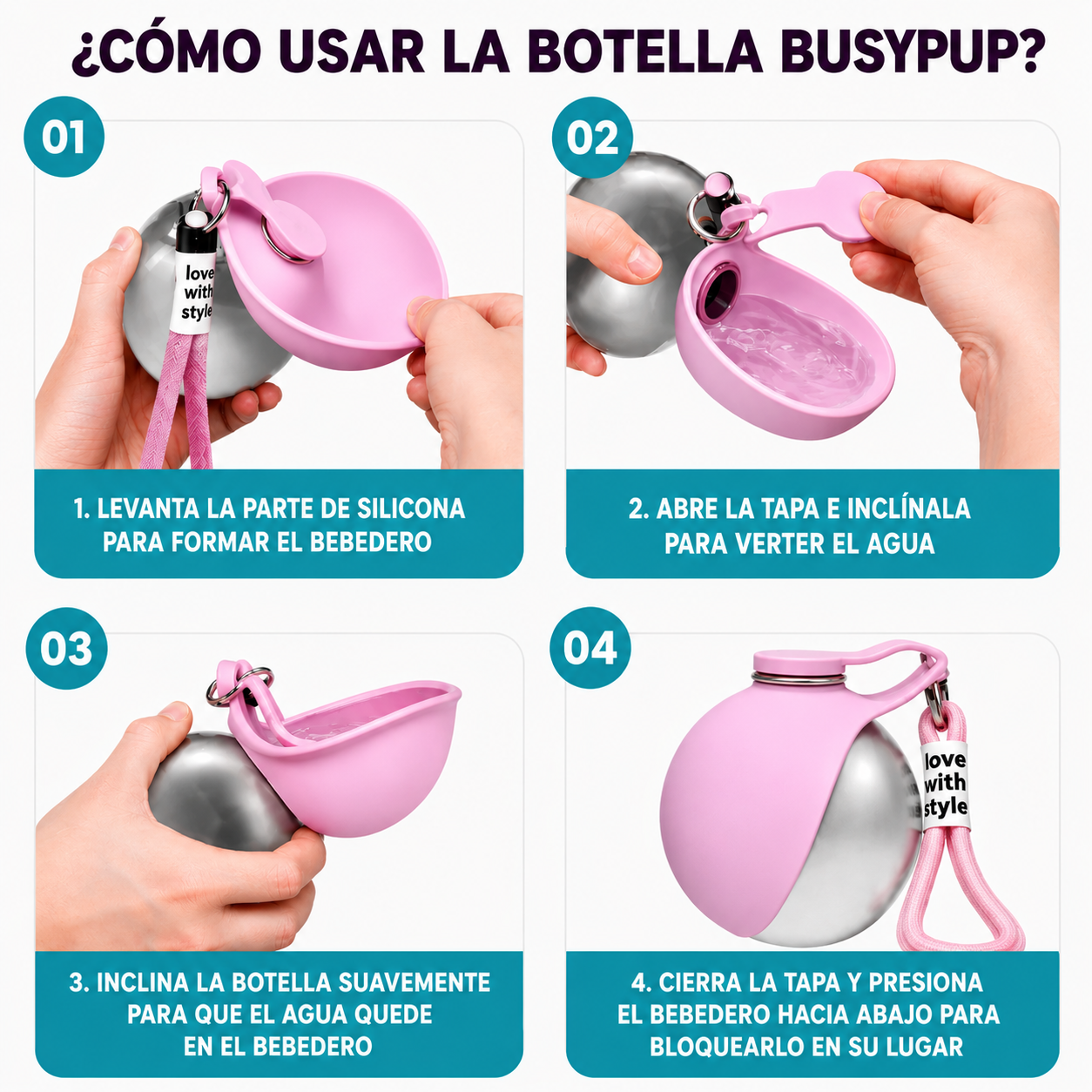 Botella de Agua Portátil para Perros